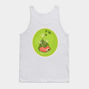 Sleeping fox with flowers Tank Top